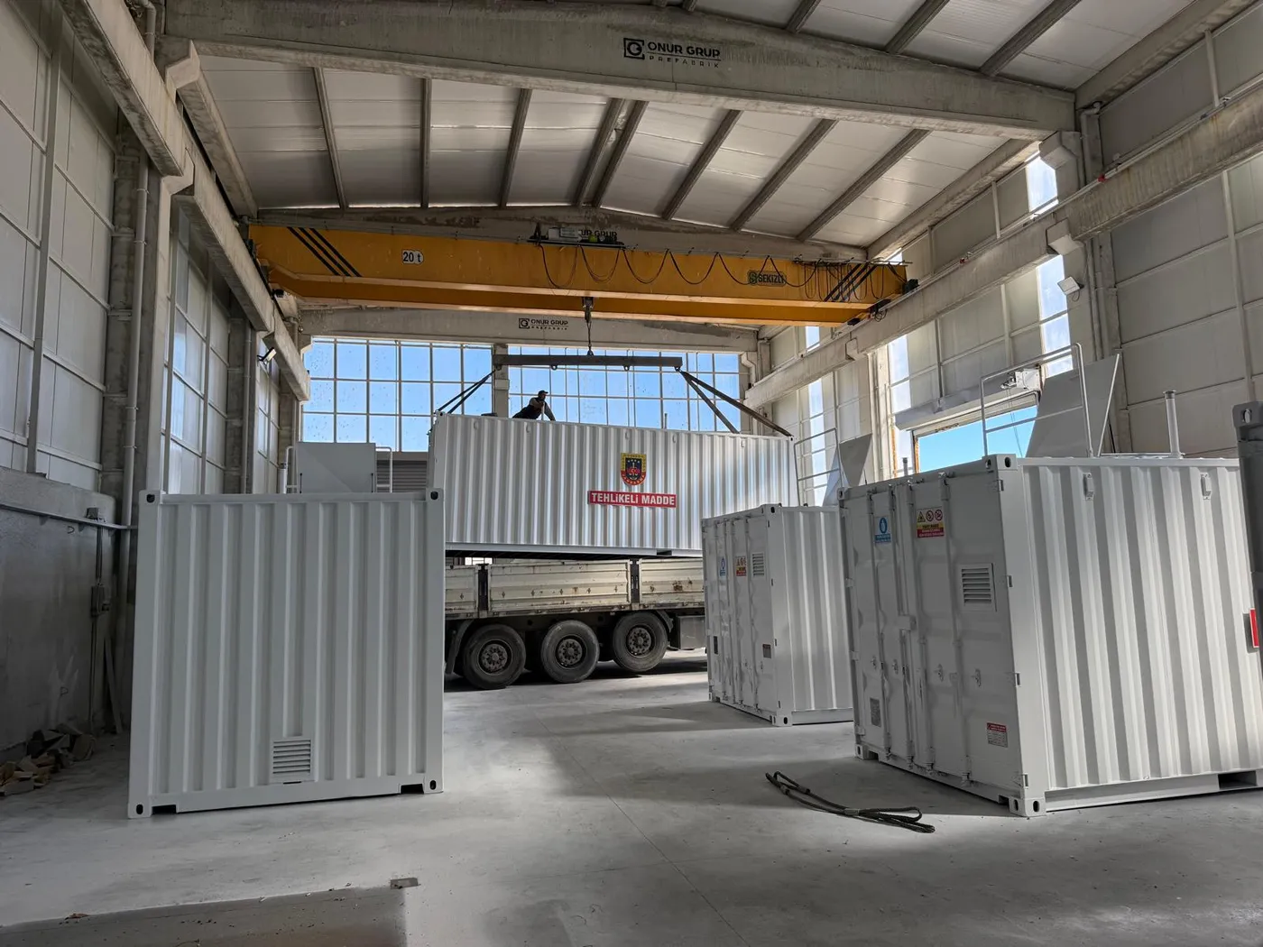 Mobile station containers ready for shipment
