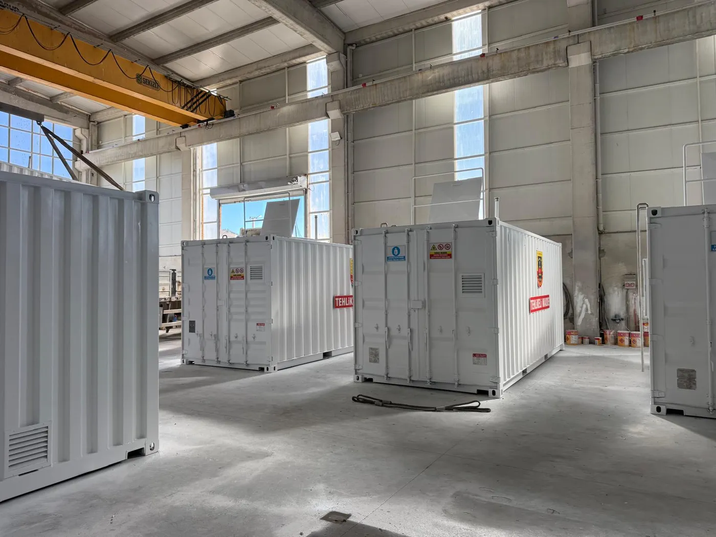 Mobile station containers in the production area